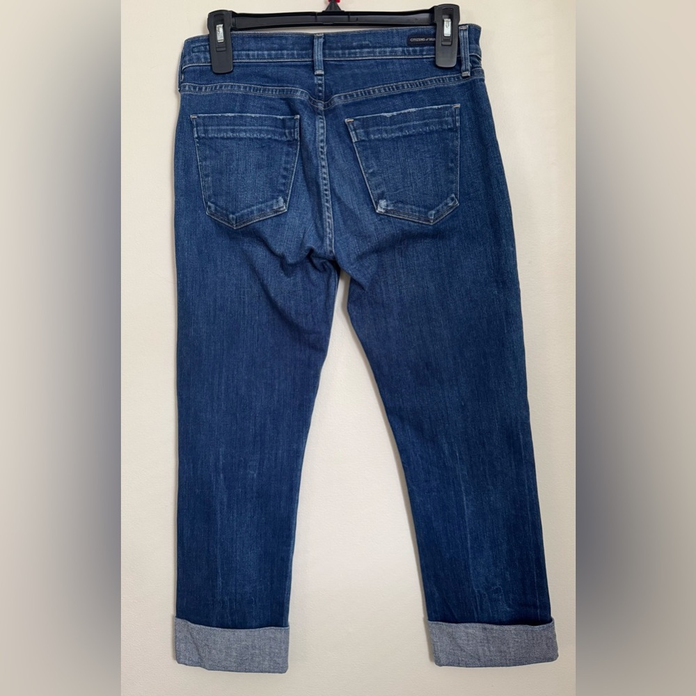 Citizens Of Humanity Dark Blue Cropped Straight Leg Jeans - Picture 2 of 6